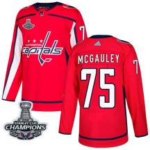 Tim McGauley Washington Capitals Adidas Youth Authentic Home 2018 Stanley Cup Champions Patch Jersey - Red