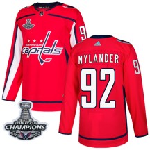 Michael Nylander Washington Capitals Adidas Youth Authentic Home 2018 Stanley Cup Champions Patch Jersey - Red
