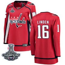 Trevor Linden Washington Capitals Fanatics Branded Women's Breakaway Home 2018 Stanley Cup Champions Patch Jersey - Red