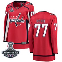 T.J. Oshie Washington Capitals Fanatics Branded Women's Breakaway Home 2018 Stanley Cup Champions Patch Jersey - Red