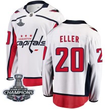 Lars Eller Washington Capitals Fanatics Branded Youth Breakaway Away 2018 Stanley Cup Champions Patch Jersey - White