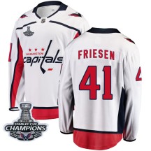 Jeff Friesen Washington Capitals Fanatics Branded Youth Breakaway Away 2018 Stanley Cup Champions Patch Jersey - White