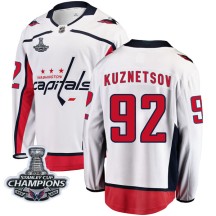 Evgeny Kuznetsov Washington Capitals Fanatics Branded Youth Breakaway Away 2018 Stanley Cup Champions Patch Jersey - White