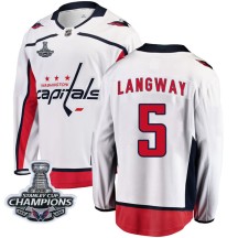 Rod Langway Washington Capitals Fanatics Branded Youth Breakaway Away 2018 Stanley Cup Champions Patch Jersey - White
