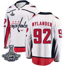 Michael Nylander Washington Capitals Fanatics Branded Youth Breakaway Away 2018 Stanley Cup Champions Patch Jersey - White