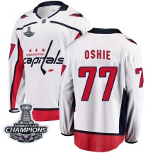 T.J. Oshie Washington Capitals Fanatics Branded Youth Breakaway Away 2018 Stanley Cup Champions Patch Jersey - White
