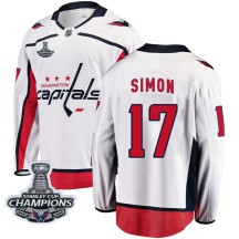 Chris Simon Washington Capitals Fanatics Branded Youth Breakaway Away 2018 Stanley Cup Champions Patch Jersey - White