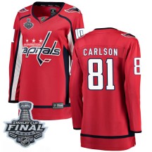 Adam Carlson Washington Capitals Fanatics Branded Women's Breakaway Home 2018 Stanley Cup Final Patch Jersey - Red