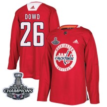 Nic Dowd Washington Capitals Adidas Youth Authentic Practice 2018 Stanley Cup Champions Patch Jersey - Red