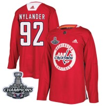Michael Nylander Washington Capitals Adidas Youth Authentic Practice 2018 Stanley Cup Champions Patch Jersey - Red