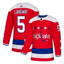Rod Langway Washington Capitals Adidas Youth Authentic Alternate Jersey - Red