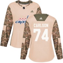 John Carlson Washington Capitals Adidas Women's Authentic Veterans Day Practice Jersey - Camo