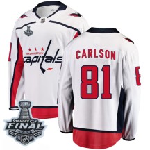 Adam Carlson Washington Capitals Fanatics Branded Men's Breakaway Away 2018 Stanley Cup Final Patch Jersey - White